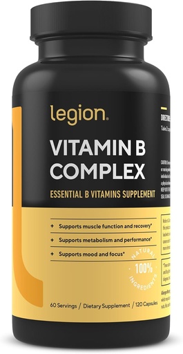 [BRSROGLQBMARMCA7] LEGION-vitamin B- Komplex (120 kapszula) - B-vitamin Komplex kolinnal és inozitollal Támogatja a hangulatot és a májfunkciót - Vegan B Complex Vitamins Támogatja az energia anyagcsere és izomfunkciót