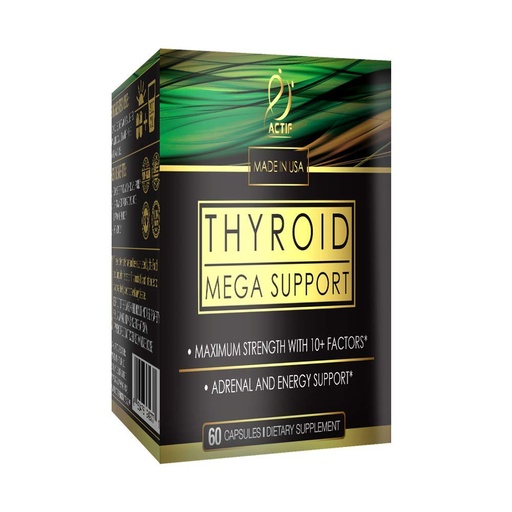 [BRSWGZQ5C4MROG33] ACTIF Thyroid Mega Support - Maximum Strength with 10+ Thyroid Factors - Supports Energy, Metabolism, Adrenal Fatigue & Stress Response - Non GMO, 1 Month Supply, Made in USA