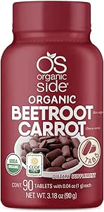 [BRSRM2QPOUOQYCDK] | Beetroot & Carrot Tablets | 100% Pure Organic | 90 Count | 1,120 mg | USDA Certified | Non-GMO, Plant-Based for Heart Health & Energy Boost