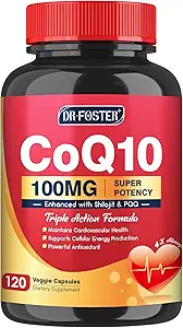 [BRSRMCTQBEOQIYI7] CoQ10 100mg with PQQ & Shilajit - High Absorption Coenzyme Q10 Supplement Enhances Mitochondrial, Powerful Antioxidant for Heart Health & Energy-Production, 120 Veggie Capsules