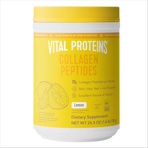[BRSROZQLCEBB6CTG] Vital Proteins Collagen Peptides Powder, Promotes Hair, Nail, Skin, Bone and Joint Health, Lemon 26.5 Ounce