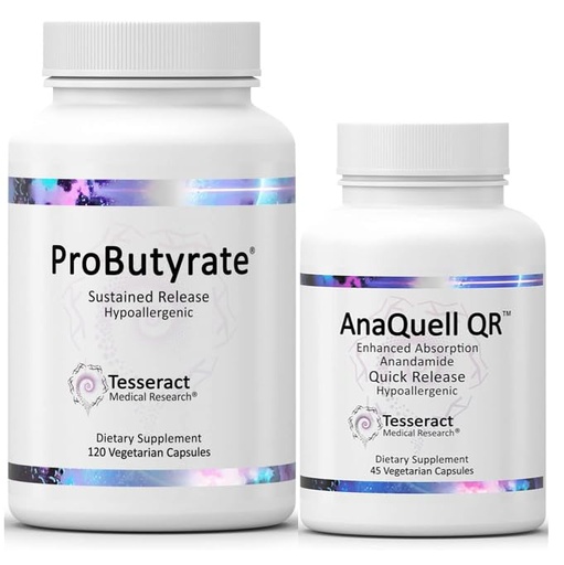 [BRSROBI6OIJR43DB] Tesseract Medical Research ProButyrate Gut Health Supplement, Butyric Acid Complex & AnaQuell QR, Stress Relief & Mood Support Supplement