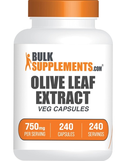 [BRSRMEDRBN7BMCIV] BulkSupplements.com Olive Leaf Extract Capsules - Olive Leaf Supplement, Olive Leaf Capsules - Immune Support, Gluten Free, 1 Capsule per Serving, 240 Veg Capsules (Pack of 1)