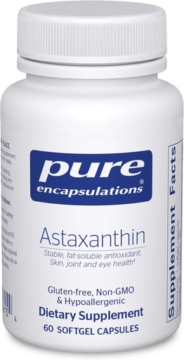 [BRSWIEIYPN4B4ELA] 纯封装 Astaxanthin – 关节、皮肤和眼部健康以及自由激进的抗氧化剂补充剂 * → 60 Softgel Capsules