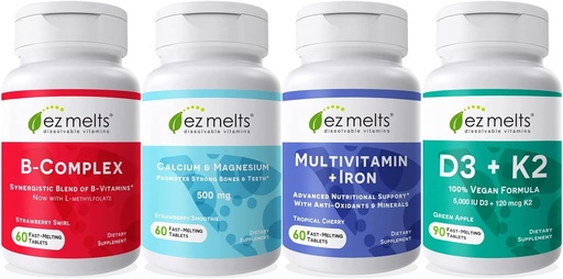 [BRSRMCQYBACW2YLO] EZ Melts Wellness Starter Pack, Sugar-Free, 1-3-Month Supply