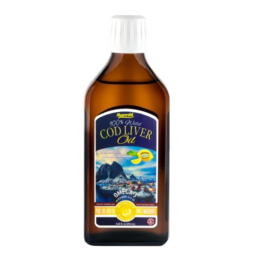 [BRSRMGQKO4CW2YA7] Sanniti 100% Natural Cod Liver Oil, 1081 mg Total Omega-3 Fatty Acids, Wild Caught Nordic, 250 mL (8.4 oz) (Lemon)