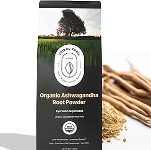 [BRSROGI3DIMAIA3U] Organic Ashwagandha Powder | 8.01 oz | USDA Organic & Non-GMO | Raw from India | Stress Relief & Immune Support | Ashwagandha Supplement (150 Servings)