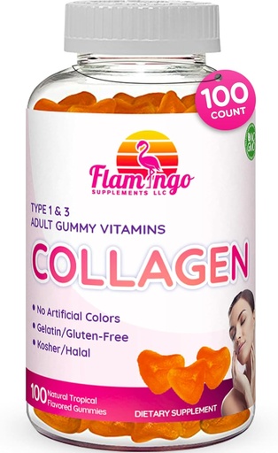[BRSWKZQFCEPGKCQ3] Collagen Gummies- Natural Marine Collagen for Women, and Men- Collagen Supplements for Skin Hair, Nails- Hydrolyzed Type 2 & 1 3- Replace Pills and Powders - No Gelatin, Kosher, Halal- 100 Ct.