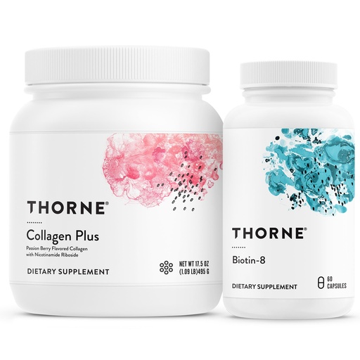 [BRSROHYDBADRM2TX] THORNE - Collagen Plus and Biotin 8 Bundle for Radiant Skin, Hair, and Nails - 30 Servings