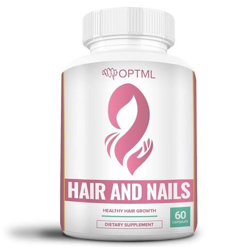 [BRSWGBALB4CREFA2] OPTML Hair and Nail Vitamins for Hair Growth and Thickness, Biotin-Infused Hair Pills, Hair Vitamins for Faster Hair Growth and Healthy Nails, for Women and Men, 60 Capsules