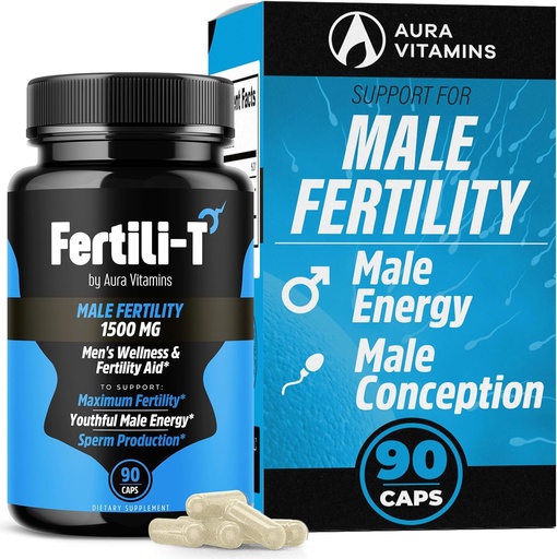 [BRSRAHA3AF4B62TD] Fertili-T Man Male Fertility Support | 1500 MG | 90 Capsules | Boosts Sperm Health, Energy & Wellness | Optimizes Natural Fertility | Easy-to-Swallow (1)