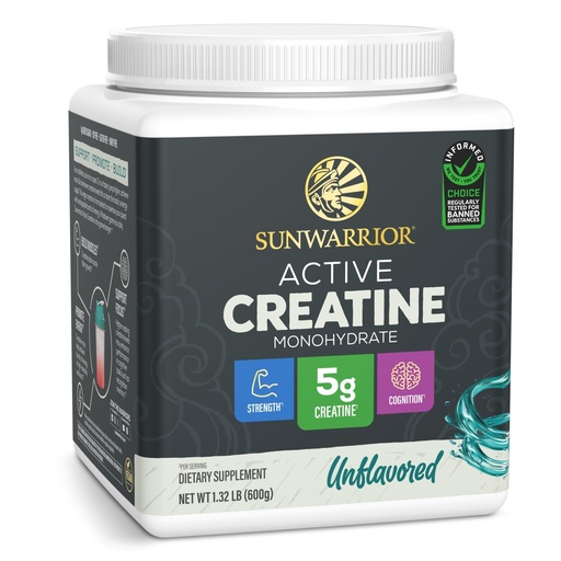 [BRSROCDQCMMWAFLX] Sunwarrior Creatine Monohydrate Powder Micronized PreWorkout Recovery Supplement | Support Muscle Building Strength Training Cognition | Vegan & Keto Friendly Bulk Size (120 Servings) Unflavored
