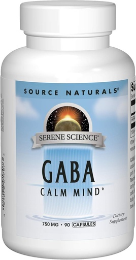 [BRSWIY3ROYPR6FT4] Source Naturals Serene Science GABA, for a Calm Mind, 750mg - 90 Capsules