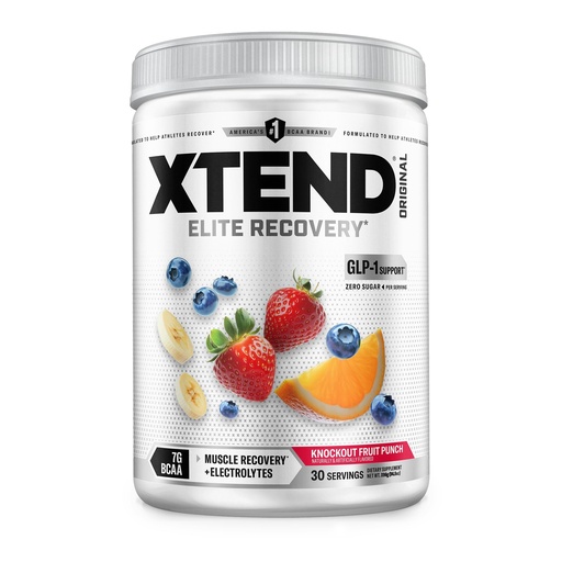 [BRSWIHDYCMBAM2Q3] Xtend Original BCAA Powder, 7g BCAAs and 2.5g L-Glutamine for Muscle Recovery Hydration and Lean Muscle, Sugar Free Intra and Post Workout Drink with Electrolytes, Knockout Fruit Punch, 30 Servings