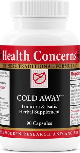 [BRSW2FL4BMAWOYI7] Health Concerns Cold Away - Immune Support & Defense - Vitamin Supplement for Cold & Flu Relief - Immunity System Booster - Licorice Root, Dong Quai, Chinese Skullcap & Andrographis - 90 Capsules