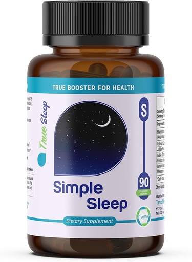 [BRSROH37BVYBAD3F] Sleep Support Supplement Natural Relaxation, Formula Magnesium Glycinate, Valerian Extract, GABA, Melatonin, Passion Flower, Lemon Balm & Promote Calm & Improve Sleep Quality 90 Capsules