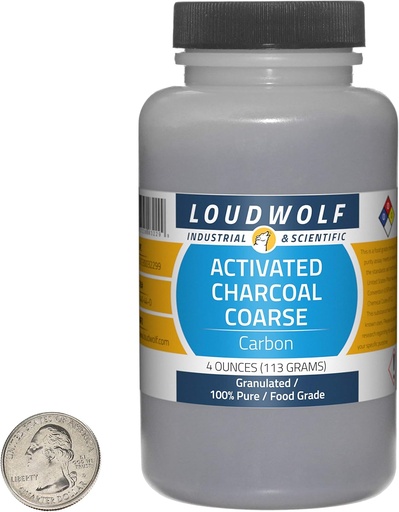 [BRSWYZQ7B56GOCDB] Activated Charcoal / 4 Ounce Bottle / 100% Pure Food Grade/Granulated