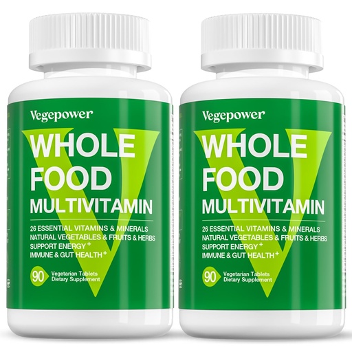 [BRSROHA7DEBBEAD7] Vegan Whole Food Multivitamin for Men, Methylated Multivitamin for Men and Women, Organic Fruit and Veggies Supplement, Herb & Mushroom Blend, Plant Omegas, All Natural, Non-GMO, 180 Count