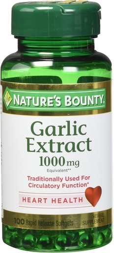 [BRSWIBYRB4MWKCYV] Nature's Bounty Garlic Extract 1000 mg, 100 Rapid Release Softgels (Pack of 4)