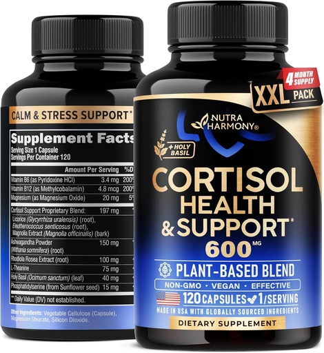 [BRSRAFAKDJYGEYAZ] Cortisol Supplement for Women - Holy Basil - Holy Basil - 124; Ashwagandha