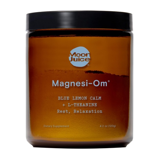 [BRSROYYBCN5BMDTV] Moon Juice Magnesi-Om Magnesium Powder Supplement - Chelated Magnesium Complex + L-Theanine Blend for Rest, Relaxation & Regularity - Vegan, Non-GMO & No Sugar, Blue Lemon, 4.2 oz, 30 Servings