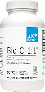[BRSWIFYAB4NROYDC] XYMOGEN Bio C 1:1 - High Potency Vitamin C Supplement with Citrus Bioflavonoids - Antioxidant + Immune Support, Promotes Collagen Synthesis (90 Vitamin C Capsules)