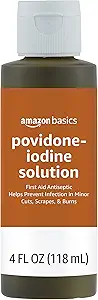 [BRSW2GQBAENB4F3G]   Basics First Aid Antiseptic, 10% Povidone Iodine Solution , Unflavored, 4 Fluid Ounces, 1-Pack (Previously Solimo)
