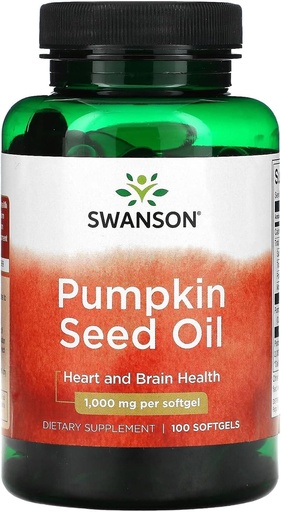 [BRSWIYDROMPGOGDY] Swanson Pumpkin Seed Oil - High Bioavailable EFAs - (100 Softgel Capsules, 1000mg Each)