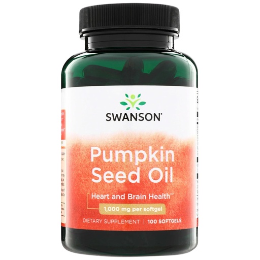 [BRSWIYDROMPGOGDY] Swanson Pumpkin Seed Oil Prostate and Wellness Support Supplement for Men Seeking Natural EFA Benefits - Highly Bioavailable - 1,000 mg (100 Softgels)