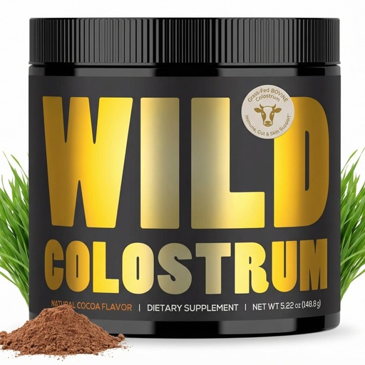 [BRSRAEADAUPQKCD4] Colostrum Supplement - Grass Fed Pure Bovine Colostrum Powder - 2000mg & 400mg IgG (calostro bovino) - Gut, Immunity, Skin, Hair Support - Sugar Free, Natural Cacao Flavour, 30 Servings