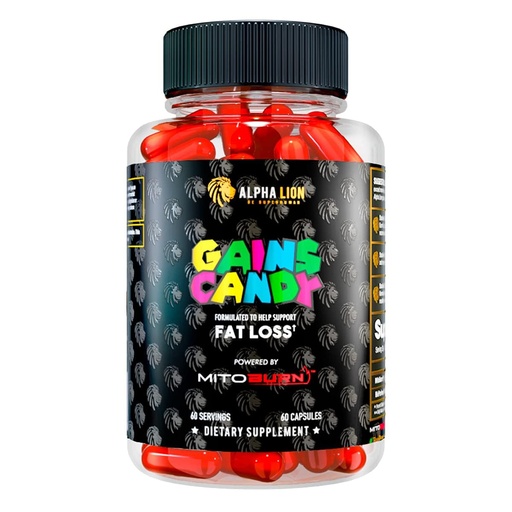 [BRSW2Z35CECGEYIY] ALPHA LION Gains Candy, Supplement Pills that Support Weight Loss, Appetite Suppressant, Keto-Diet Friendly, Decrease Body Fat, Upgrade Energy & Workout Performance, 60 Capsules (MitoBurn®)