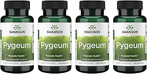 [BRSW2GD4AUDRO33O] Swanson Pygeum - Herbal Supplement Promoting Male Prostate Health, Bladder, and Urinary Tract Health Support - Mens Health Supplement - (100 Capsules, 125mg Each) 4 Pack