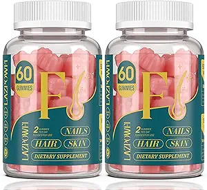[BRSRAEAQDEHGKYIZ] Biotin Gummies -Hair Skin and Nails Vitamins for Men & Women, Vegan Vitamin B7, Supports Hair Growth and Stronger Nails,60 Day Supply-Raspberry-2 Pack