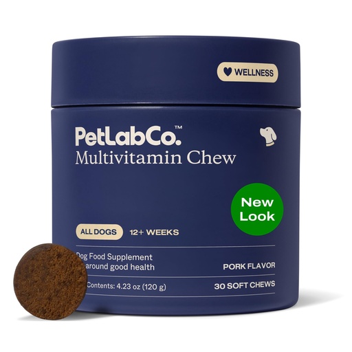 [BRSWGAL5OV4BA33F] PetLab Co. 22 in 1 Dog Multivitamin - Support Dog's Immune Response, Skin, Coat, Joints & Overall Health - Vitamins A, E, D, B12, Minerals, Antioxidants - Chewable Pork Flavor - Packaging May Vary