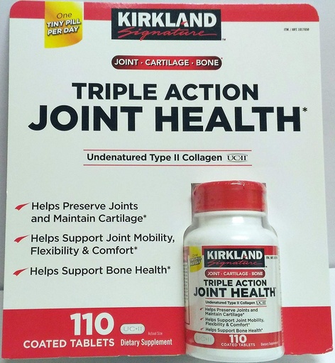 [BRSWGYYBAQFAAGQ4] Kirkland Triple Action Joint Health Type II Collagen, Boron and HA - 110 Count