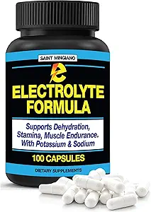 [BRSWY2QNOAPAEAA6] Electrolyte Formula Supplements - Stops Cramping Fast - 100 Easy to Swallow Salt Capsules with 12 Ingredients from Natures Best Sources - Keto Friendly and Sugar Free!