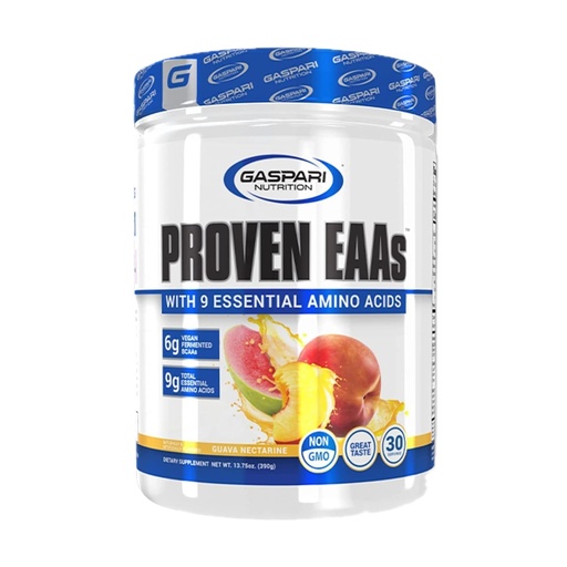 [BRSWGBDYDICW2YIV] Gaspari Nutrition Proven EAAs, Vegan Fermented EAAs, Enhances Recovery & Replenishes Electrolytes, Non GMO (30 Servings, Guava Nectarine)