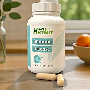 [BRSRMBQ3OAGRMD3P] Immune Defense Supplement - Plant-Based Formula with Zinc, Copper, Ginger, Echinacea & Garlic, Daily Wellness and Immune System Support for Adults, 50 Capsules