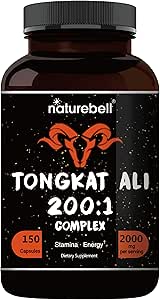 [BRSWYZIKBZ5AICI7] Tongkat Ali 200:1 (Longjack) Extract for Men, 2000mg Per Serving, 150 Capsules, Indonesia Origin, Eurycoma Longifolia | with Panax Ginseng for Energy, Stamina, & Male Health Support