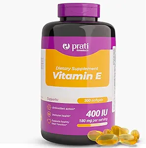 [BRSRAGIZDNYBO2YU] Vitamin E 400 IU – 300 Softgels – Strengthens The Defense System, Combats Free Radicals, and Promotes Healthy Aging – for Adults