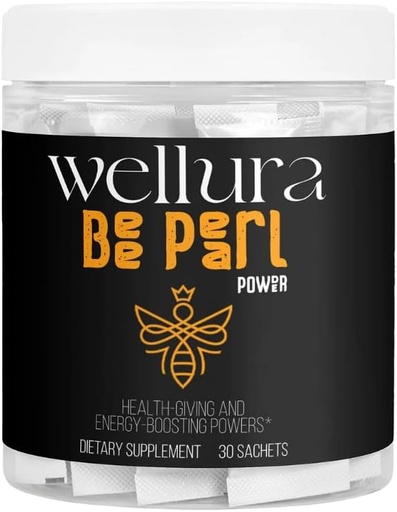 [BRSRAFAQAQOW23A4] Bee Pearl Powder Supplement, Bee Bread, Royal Jelly, Propolis, 30 Sachets