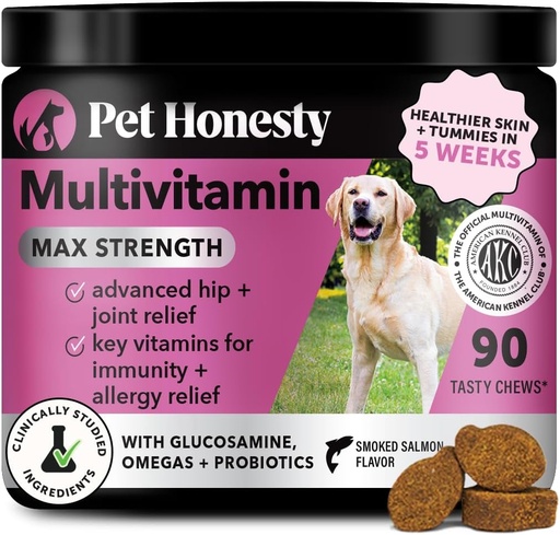 [BRSW2EALBACRS3LD] Dog Multivitamin Max Strength - 15 in 1 Vitamins for Health & Heart - Essentials Fish Oil, Glucosamine, Probiotics, Omega Fish Oil - Multivitamins Supplements for Skin and Coat