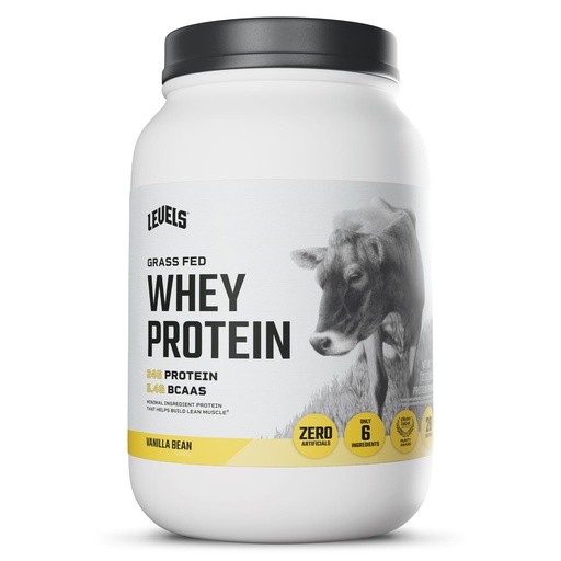 [BRSWGYYDAR6AKADZ] Levels Grass Fed Whey Protein Powder, No Artificials, 24G of Protein, Vanilla Bean, 2LB