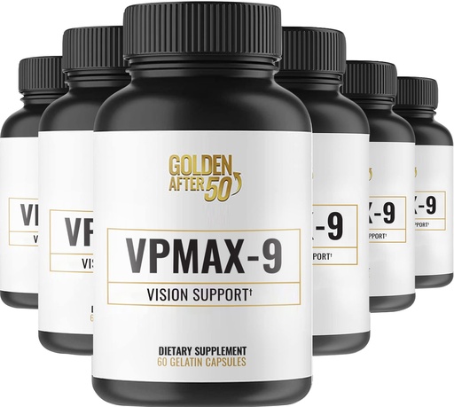 [BRSW2HQDAUIRAALJ] Golden After 50 VpMax-9 - Sight Care and Antioxidant Supplement with Eye Vitamins, Lutein, Lycopene and Bilberry Extract - 6 Bottles