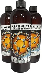 [BRSWIGAYOV4A2HI3] Nano Siver- Colloidal Silver Bottles | Colloidal Silver | Mineral Supplement 17 oz Four Bottles