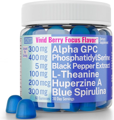 [BRSROGTYOAMRQF35] Alpha GPC Huperzine A FosfatidylSerín L-Theanine Blue Spirulina Bioperine Gummies, Alpha-GPC Huperzine-A Fosfatidyl Serine L Theanine Supplement, Powder Capsules Tablety Liquid Supplements Alt