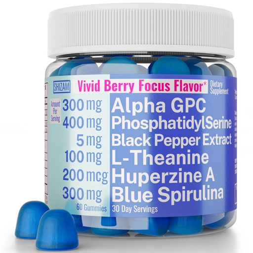 [BRSROGTYOAMRQF35] Alpha GPC Huperzine A PhosphatidylSerine L-Theanine Blue Spirulina Bioperine Gummies, Alpha-GPC Huperzine-A Phosphatidyl Serine L Theanine Supplement, Powder Capsules Tablets Liquid Supplements Alt