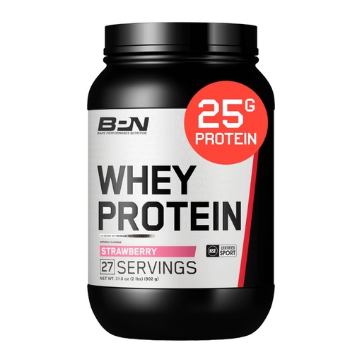 [BRSRMAQNCV6GCALB] BARE PERFORMANCE NUTRITION, BPN Whey Protein Powder, Whey Protein Concentrate, Native Micellar Casein, Amazing Mixability, Strawberry