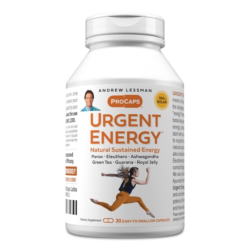 [BRSWG2YNDMFWKCIZ] ANDREW LESSMAN Urgent Energy 30 Capsules - Provides a Safe, Healthy Means of Enhancing Energy Levels and Feelings of Well-Being, Green Tea, Guarana, Ginseng, Royal Jelly, Ashwagandha, B-Complex