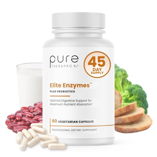 [BRSRMHQ5AABQMA3F] Pure Therapro Rx Elite Enzymes Extra Strength Digestive Enzymes Supplement for Women & Men, 90 Vegan Capsules